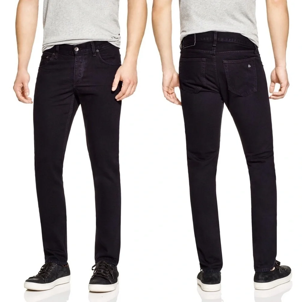 Rag & Bone Black Resin Fit2 Skinny Slim Jeans 30